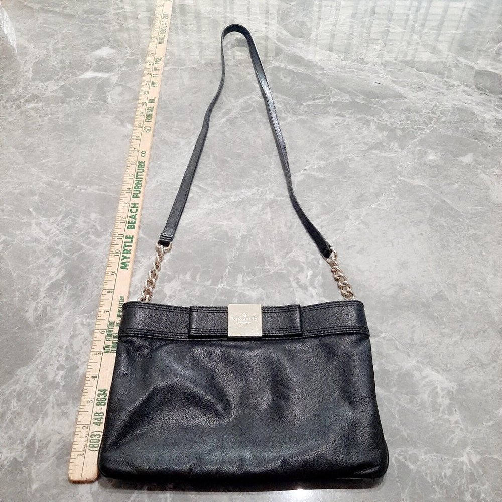 KATE SPADE NEW YORK Leather Semi Chain Crossbody Generous Strap Handbag Purse - Picture 2 of 5